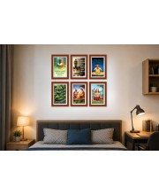 Pack Of 6 Laminated A4 Wall Posters | Spiritual, Motivational & Inspirational Designs | 250 GSM Photo Paper | Water-Resistant | Double-Sided Tape (F39027)