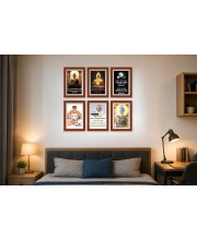 Pack Of 6 Laminated A4 Wall Posters | Spiritual, Motivational & Inspirational Designs | 250 GSM Photo Paper | Water-Resistant | Double-Sided Tape (F39180)