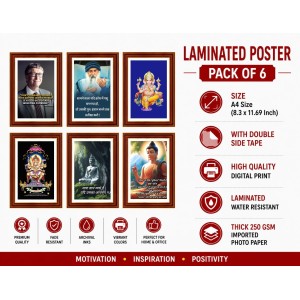 Pack Of 6 Laminated A4 Wall Posters | Spiritual, Motivational & Inspirational Designs | 250 GSM Photo Paper | Water-Resistant | Double-Sided Tape (F39404) Pack Of 6 Laminated A4 Wall Posters | Spiritual, Motivational & Inspirational Designs | 250 GSM Photo Paper | Water-Resistant | Double-Sided Tape (F39404)