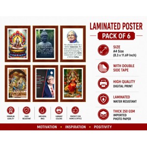 Pack Of 6 Laminated A4 Wall Posters | Spiritual, Motivational & Inspirational Designs | 250 GSM Photo Paper | Water-Resistant | Double-Sided Tape (F39067) Pack Of 6 Laminated A4 Wall Posters | Spiritual, Motivational & Inspirational Designs | 250 GSM Photo Paper | Water-Resistant | Double-Sided Tape (F39067)