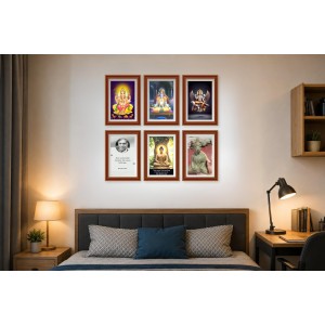 Pack Of 6 Laminated A4 Wall Posters | Spiritual, Motivational & Inspirational Designs | 250 GSM Photo Paper | Water-Resistant | Double-Sided Tape (F38966)