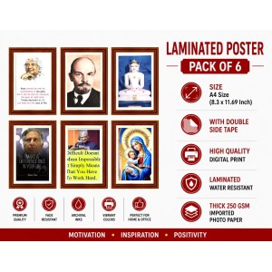 Pack Of 6 Laminated A4 Wall Posters | Spiritual, Motivational & Inspirational Designs | 250 GSM Photo Paper | Water-Resistant | Double-Sided Tape (F39215) Pack Of 6 Laminated A4 Wall Posters | Spiritual, Motivational & Inspirational Designs | 250 GSM Photo Paper | Water-Resistant | Double-Sided Tape (F39215)