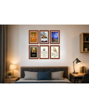Pack Of 6 Laminated A4 Wall Posters | Spiritual, Motivational & Inspirational Designs | 250 GSM Photo Paper | Water-Resistant | Double-Sided Tape (F38958)