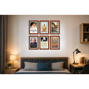 Pack Of 6 Laminated A4 Wall Posters | Spiritual, Motivational & Inspirational Designs | 250 GSM Photo Paper | Water-Resistant | Double-Sided Tape (F39297)