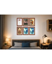 Pack Of 6 Laminated A4 Wall Posters | Spiritual, Motivational & Inspirational Designs | 250 GSM Photo Paper | Water-Resistant | Double-Sided Tape (F39204)