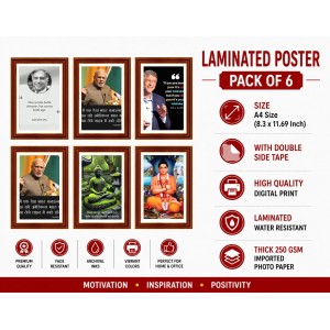 Pack Of 6 Laminated A4 Wall Posters | Spiritual, Motivational & Inspirational Designs | 250 GSM Photo Paper | Water-Resistant | Double-Sided Tape (F38963) Pack Of 6 Laminated A4 Wall Posters | Spiritual, Motivational & Inspirational Designs | 250 GSM Photo Paper | Water-Resistant | Double-Sided Tape (F38963)