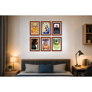 Pack Of 6 Laminated A4 Wall Posters | Spiritual, Motivational & Inspirational Designs | 250 GSM Photo Paper | Water-Resistant | Double-Sided Tape (F38969)