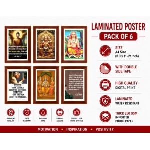 Pack Of 6 Laminated A4 Wall Posters | Spiritual, Motivational & Inspirational Designs | 250 GSM Photo Paper | Water-Resistant | Double-Sided Tape (F39158) Pack Of 6 Laminated A4 Wall Posters | Spiritual, Motivational & Inspirational Designs | 250 GSM Photo Paper | Water-Resistant | Double-Sided Tape (F39158)