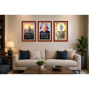 Pack Of 6 Laminated A4 Wall Posters | Spiritual, Motivational & Inspirational Designs | 250 GSM Photo Paper | Water-Resistant | Double-Sided Tape (F39281)