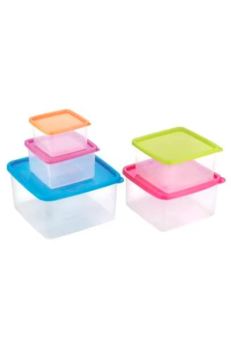 Hitech Joyo Fresia Container 5 Pcs Set (1,2,3,4,5) TR PL Shrink+Multi Colour