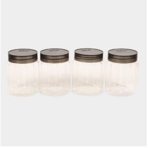 Swan Transparent Plastic Storage Containers with Black Lids And Wooden Spoon – Set of 4 Containers and Spoon, Airtight Kitchen Jars Swan Transparent Plastic Storage Containers with Black Lids And Wooden Spoon – Set of 4 Containers and Spoon, Airtight Kitchen Jars