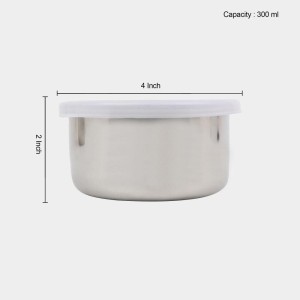 300ml Stainless Steel Container Set of 3, 4 X 2 inch (Pack of 3)