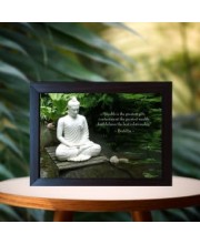 Hitech Buddha(Gautam Buddha Bhagwan) Quote Photo Frame | Motivational Quotes Poster for Bedroom, Living Room, Study Room, Kids
