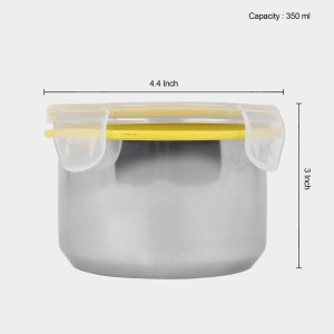 350 ml Stainless Steel Container, 4.4 X 3 inch (Pack of 1) 350 ml Stainless Steel Container, 4.4 X 3 inch (Pack of 1)