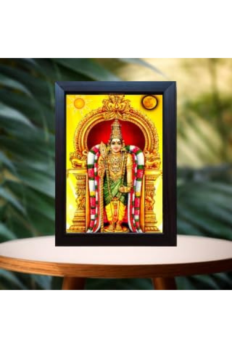 Hitech Murugan Swamy/Lord Murugan Laminated Photo Frame for Table, Study & Living Room, Gifts : Divine Blessings for Your Home (Plywood Base and Front Glass, 8 x 6 inch)