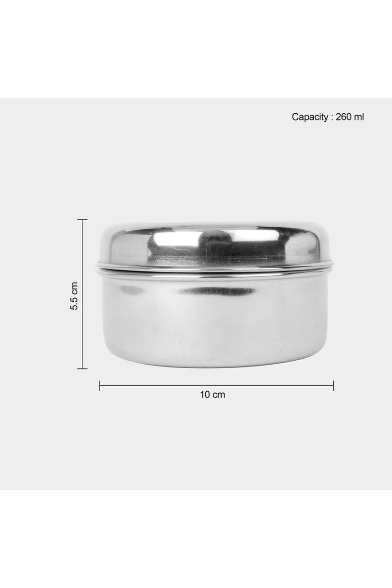 Stainless Steel Storage Container with Lid | Multipurpose Dabba for Kitchen | Food Grade Steel Box for Grains, Snacks, and Sweets (Size Medium)