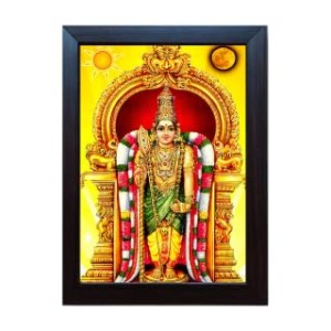 Hitech Murugan Swamy/Lord Murugan Laminated Photo Frame for Table, Study & Living Room, Gifts : Divine Blessings for Your Home (Plywood Base and Front Glass, 8 x 6 inch)