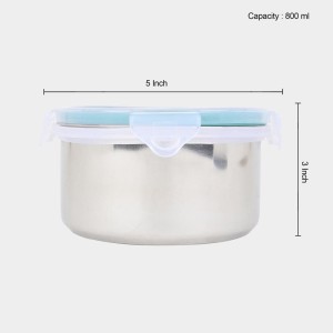 800 ml Stainless Steel Container, 5 X 3 inch (Pack of 1) 800 ml Stainless Steel Container, 5 X 3 inch (Pack of 1)