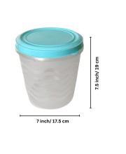 Plastic Kitchen Storage Container with Airtight Lid | Transparent Body with Blue Lid | Food-Grade Multipurpose Organizer for Home & Kitchen (1)