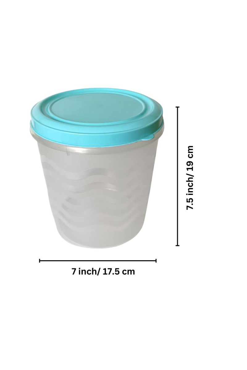 Plastic Kitchen Storage Container with Airtight Lid | Transparent Body with Blue Lid | Food-Grade Multipurpose Organizer for Home & Kitchen (1)