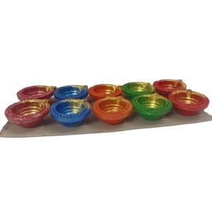 Pack of 10 Decorative Clay Diyas for Diwali – Hand-Painted Multicolor Traditional Oil Lamps – Festival Home Decor with Om Design – Eco-Friendly Diya Set for Pooja, Gifts & Celebrations Pack of 10 Decorative Clay Diyas for Diwali – Hand-Painted Multicolor Traditional Oil Lamps – Festival Home Decor with Om Design – Eco-Friendly Diya Set for Pooja, Gifts & Celebrations