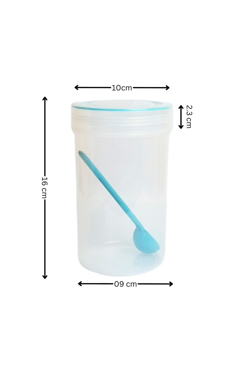Storage Food Cylindrical Container Set (2 PCS) with Lids, Space-Saving, Airtight & 100% Food Grade | Ideal for Home & Kitchen (1000 ML) | Compact, Ideal for Storage of Food Products | 100% Recyclable