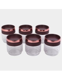 Hitech Sales 300ml Plastic Container Set of 6 – Grey | Airtight, Stackable, BPA-Free Storage Jars for Kitchen & Pantry