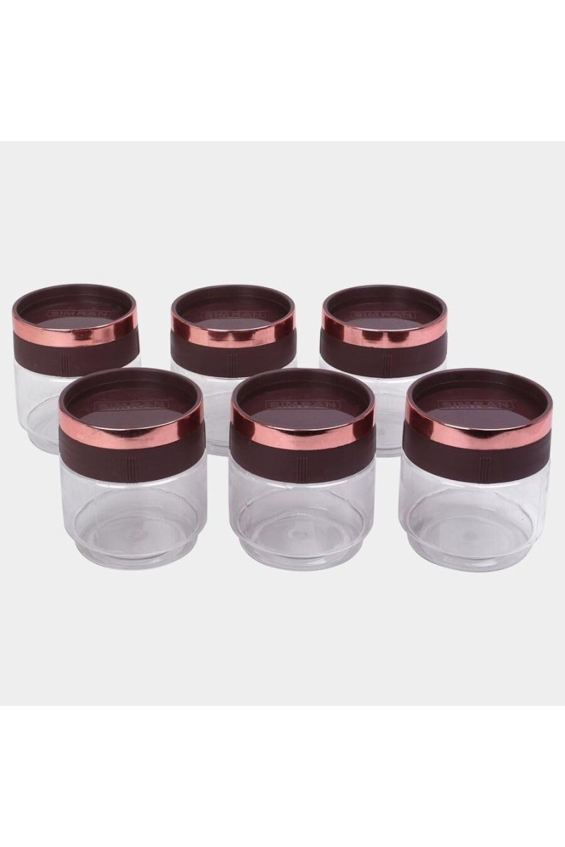 Hitech Sales 300ml Plastic Container Set of 6 – Grey | Airtight, Stackable, BPA-Free Storage Jars for Kitchen & Pantry