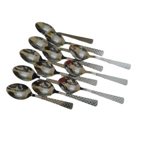 Hitech Sales Stainless Steel Dinning, Luxury Dinner Spoons, Table Spoon Set of 12, Length 6 inch, Dazzle Design,Daily Use