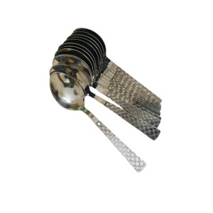 Hitech Sales Stainless Steel Dinning, Luxury Dinner Spoons, Table Spoon Set of 12, Length 6 inch, Dazzle Design,Daily Use