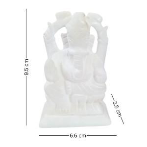 HiTechMart Handcrafted White Marble Lord Ganesha Idol | Vastu & Feng Shui Blessings | Home, Office & Temple Décor | Spiritual Gift for Pooja & Festivals - 9.5 cm HiTechMart Handcrafted White Marble Lord Ganesha Idol | Vastu & Feng Shui Blessings | Home, Office & Temple Décor | Spiritual Gift for Pooja & Festivals - 9.5 cm
