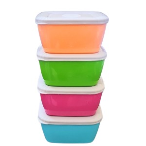 Set of 4 Colorful Food Storage Containers | BPA-Free Plastic Lunch & Meal Prep Boxes with Airtight Lids | Reusable & Stackable Kitchen Storage Set of 4 Colorful Food Storage Containers | BPA-Free Plastic Lunch & Meal Prep Boxes with Airtight Lids | Reusable & Stackable Kitchen Storage
