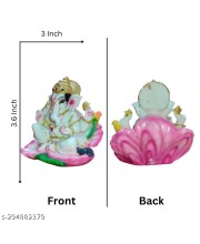 Lord Ganesha Indian Hindu Goddess Statue | Used for Home Offices Car Study Table and Small tample | Multi Colour