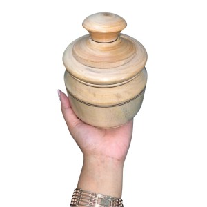 Wooden Jar and Containers Set for Kitchen Storage Spice Tea Sugar Organizer small wooden masala box Dry Fruites Jar with Lid for kitchen Home Cefe Coloures Browen.