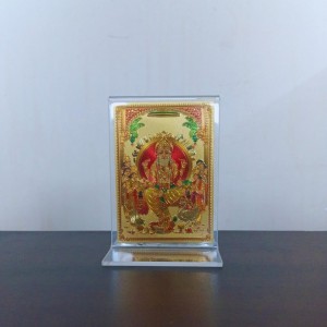 Hitech Sales Gold-Plated Prabhu Biswakarma Religious Acrylic Photo Frame Hindu God and Goddess Temple Art Decor for Home, Office, Car Dashboard and Gift Purpose