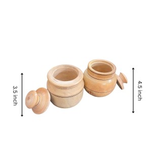 Wooden Jar and Containers Set for Kitchen Storage Spice Tea Sugar Organizer small wooden masala box Dry Fruites Jar with Lid for kitchen Home Cefe Coloures Browen.