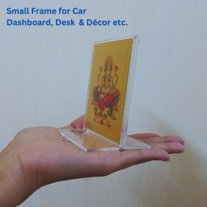 Hitech Sales Shree Hanuman Gold-Plated Religious Acrylic Photo Frame Hindu God and Goddess Temple Art Decor for Home, Office, Car Dashboard and Gift Purpose