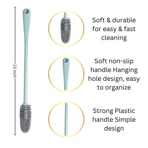 Hitech Sales Bottle Cleaning Brush Multipurpose Flexible Bottle Cleaner Brush for Glass, Plastic Bottles and More, Long Handle, Durable, Hanging Holes (White and Sea-Green, Pack of 2) Hitech Sales Bottle Cleaning Brush Multipurpose Flexible Bottle Cleaner Brush for Glass, Plastic Bottles and More, Long Handle, Durable, Hanging Holes (White and Sea-Green, Pack of 2)