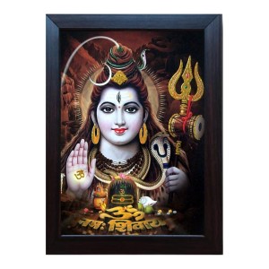 Hitech Lord Shiva Shiv Bholenath Mahadev Ji Siva Laminated Photo Frame for Table, Study & Living Room, Gifts (PVC Frame and Front face - Glass, 8 x 6 inch) Hitech Lord Shiva Shiv Bholenath Mahadev Ji Siva Laminated Photo Frame for Table, Study & Living Room, Gifts (PVC Frame and Front face - Glass, 8 x 6 inch)