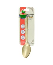 Hitech Sales Stainless Steel Gold Spoons Set of 2,18 cm Long, Premium Spoons for Home & Kitchen, Luxury Dinning Tableware Gift for House Warming,Golden Big Desert Spoon with Gold Pvd Coating