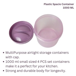Airtight Plastic Container with Lid 1000ml (Set of 4) Plain | Multipurpose Storage & Grocery Containers. (Pink) Airtight Plastic Container with Lid 1000ml (Set of 4) Plain | Multipurpose Storage & Grocery Containers. (Pink)