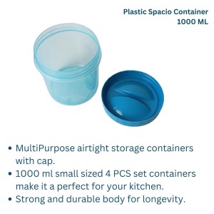 Airtight Plastic Container with Lid 1000ml (Set of 4) Plain | Multipurpose Storage & Grocery Containers. (Blue) Airtight Plastic Container with Lid 1000ml (Set of 4) Plain | Multipurpose Storage & Grocery Containers. (Blue)