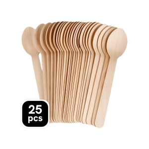 Hitech Sales Pack of 25 16CM Disposable Wooden Spoons for Party Picnic and Home & Kitchen Perfect for Eating, Samoling and Tasting Ice Cream, Yogurt, Dessert, Parfait, Mousse, Pudding Hitech Sales Pack of 25 16CM Disposable Wooden Spoons for Party Picnic and Home & Kitchen Perfect for Eating, Samoling and Tasting Ice Cream, Yogurt, Dessert, Parfait, Mousse, Pudding