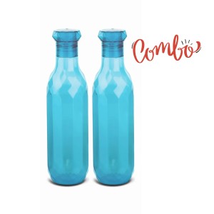 Hi Tech Sales Diamond Plastic Unbreakable Fridge Water Bottle for Office, Sports, School, Travelling, Gym, Yoga-BPA and Leak Free, 1000 ml - Set of 2