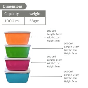 Set of 4 Colorful Food Storage Containers | BPA-Free Plastic Lunch & Meal Prep Boxes with Airtight Lids | Reusable & Stackable Kitchen Storage Set of 4 Colorful Food Storage Containers | BPA-Free Plastic Lunch & Meal Prep Boxes with Airtight Lids | Reusable & Stackable Kitchen Storage