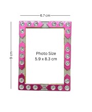 Hitech Sales Mini Decorative Goddess Kali Maa Photo Frame with Designing Border Religious Gift for Home, Office Décor and Card dasboard Small Temple Idol Frame for Worship (6 x 8 cm – 1 Pcs)