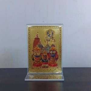 Hitech Sales Gold-Plated Prabhu Jagannath, Balaram, Shuvadra with Krishna Religious Acrylic Photo Frame Hindu God and Goddess Temple Art Decor for Home, Office, Car Dashboard and Gift Purpose Hitech Sales Gold-Plated Prabhu Jagannath, Balaram, Shuvadra with Krishna Religious Acrylic Photo Frame Hindu God and Goddess Temple Art Decor for Home, Office, Car Dashboard and Gift Purpose