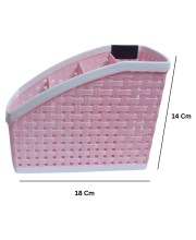 Hitech Sales Plastic Multipurpose Storage Basket Rack Desk Organizer with 4 Sections for Stationery Pen Stand | Cutlery Stand | Bathroom Stand | Set of 2