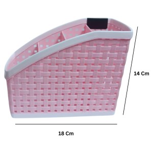 Hitech Sales Plastic Multipurpose Storage Basket Rack Desk Organizer with 4 Sections for Stationery Pen Stand | Cutlery Stand | Bathroom Stand | Set of 2 Hitech Sales Plastic Multipurpose Storage Basket Rack Desk Organizer with 4 Sections for Stationery Pen Stand | Cutlery Stand | Bathroom Stand | Set of 2