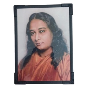 HiTechMart Wooden Photo Frame of Paramahansa Yogananda | Spiritual Leader and Guru Wall Hanging & Table Standong Frame for Home, Temple, and Meditation Room Decor